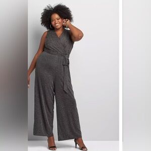 Lane Bryant Crossover Metallic Jumpsuit SZ 18/20 Plus SZ